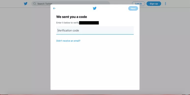secara otomatis twitter akan mengirimkan sms berupa kode verifikasi.